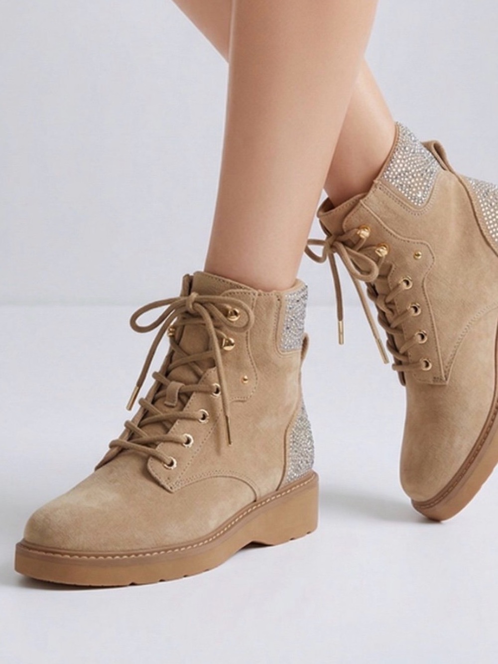 Michael Kors Taupe Suede Lace-Up Ankle Boots Size 9